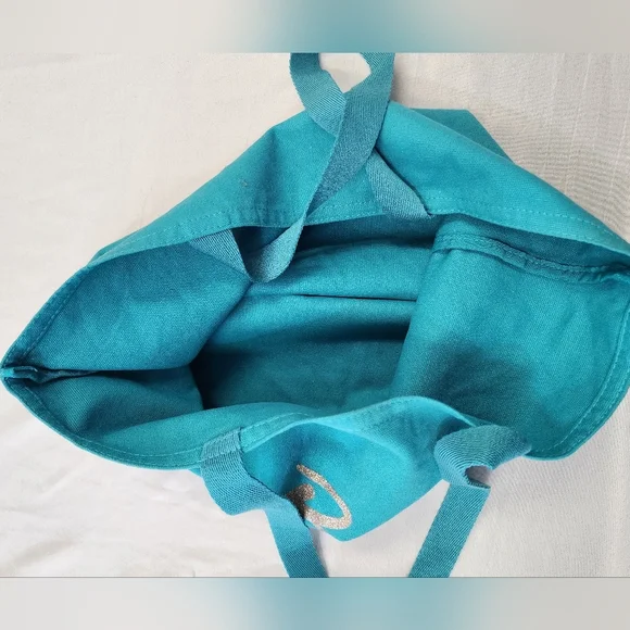 Lancôme Turquoise "Be Bold" Blue Tote Bag Should Bag Lightweight - Picture 4 of 9